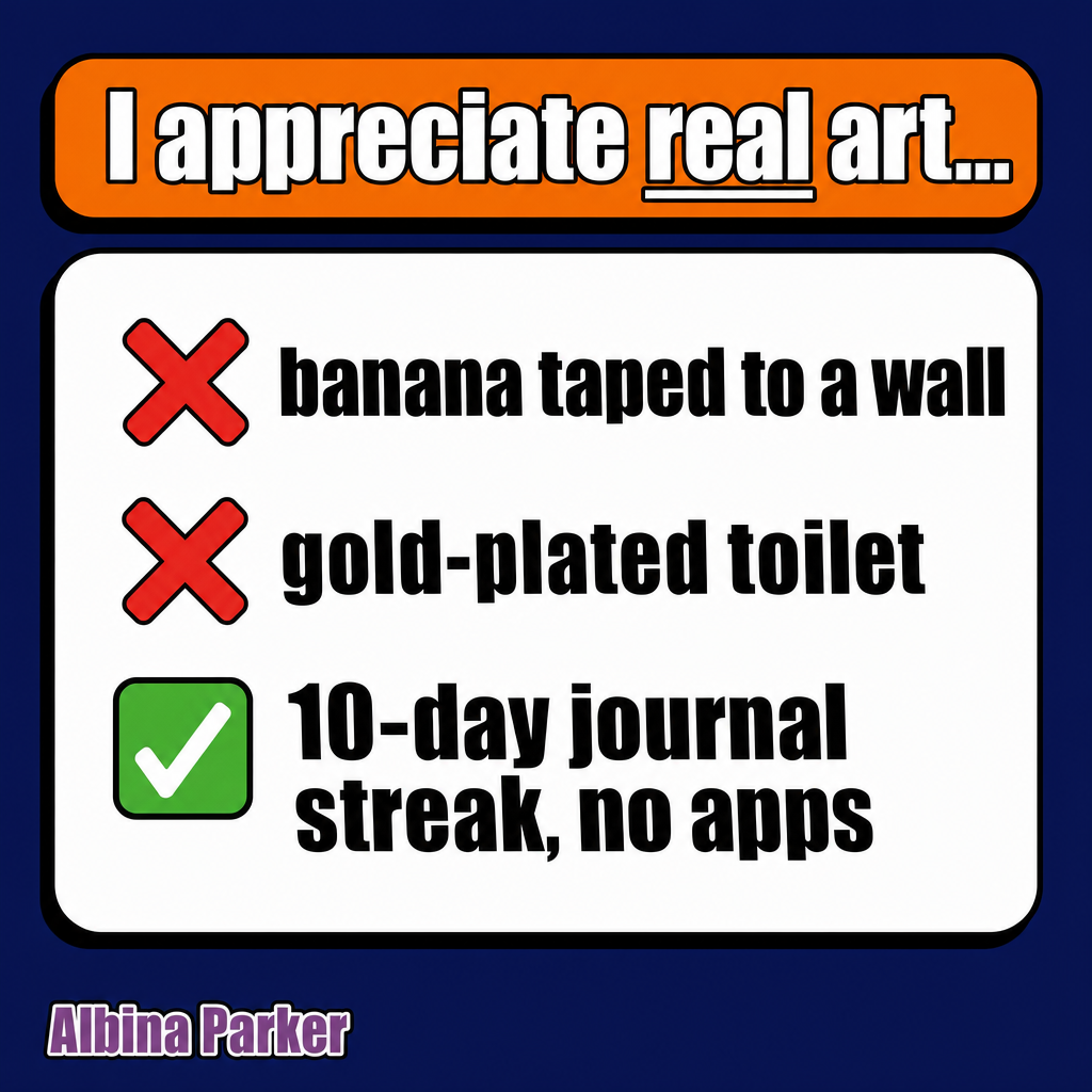 Real Art Is a 10-Day Journal Streak (Not a Gallery Wall)