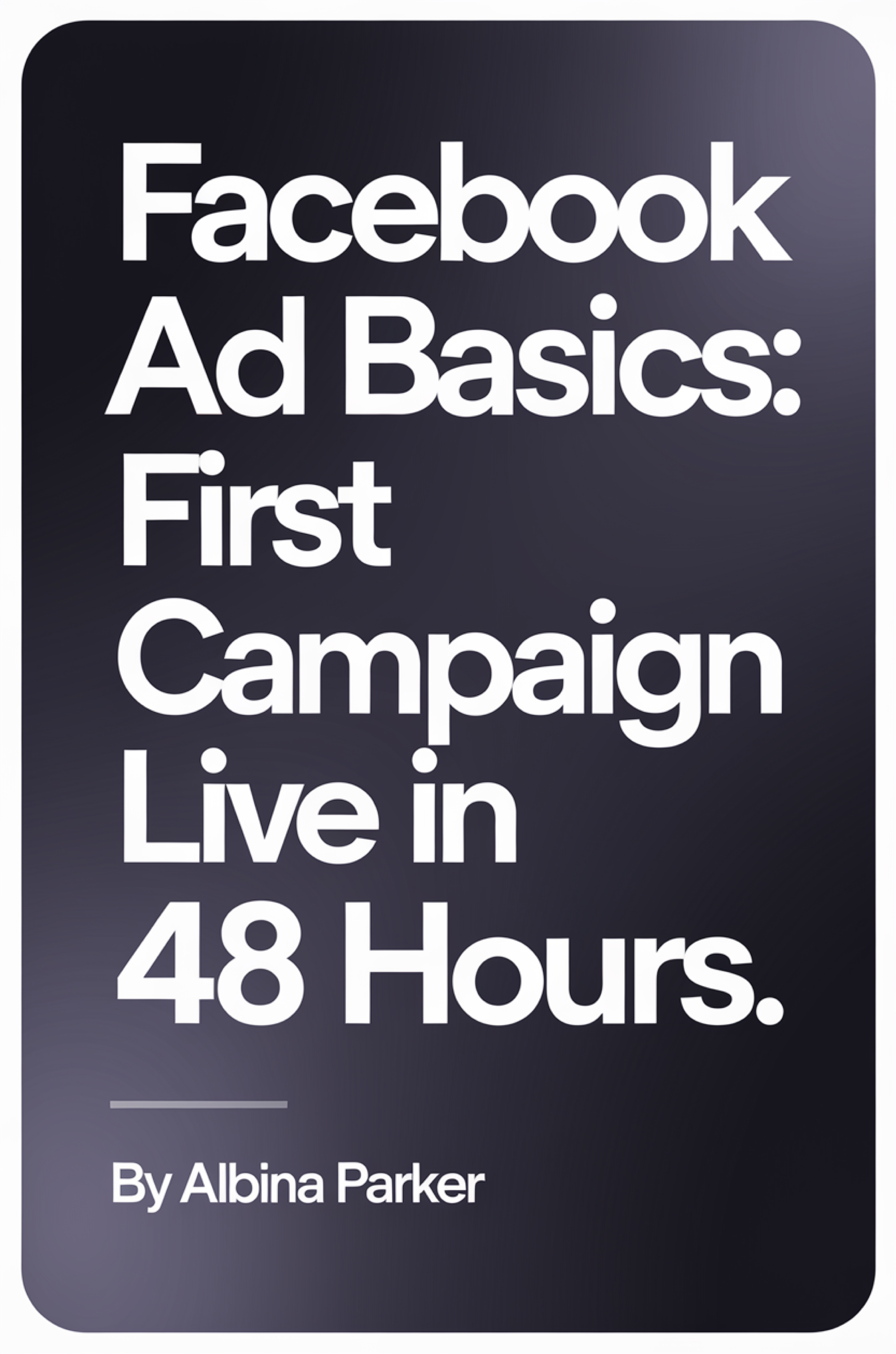 Facebook Ad Basics: First Campaign Live in 48 Hours